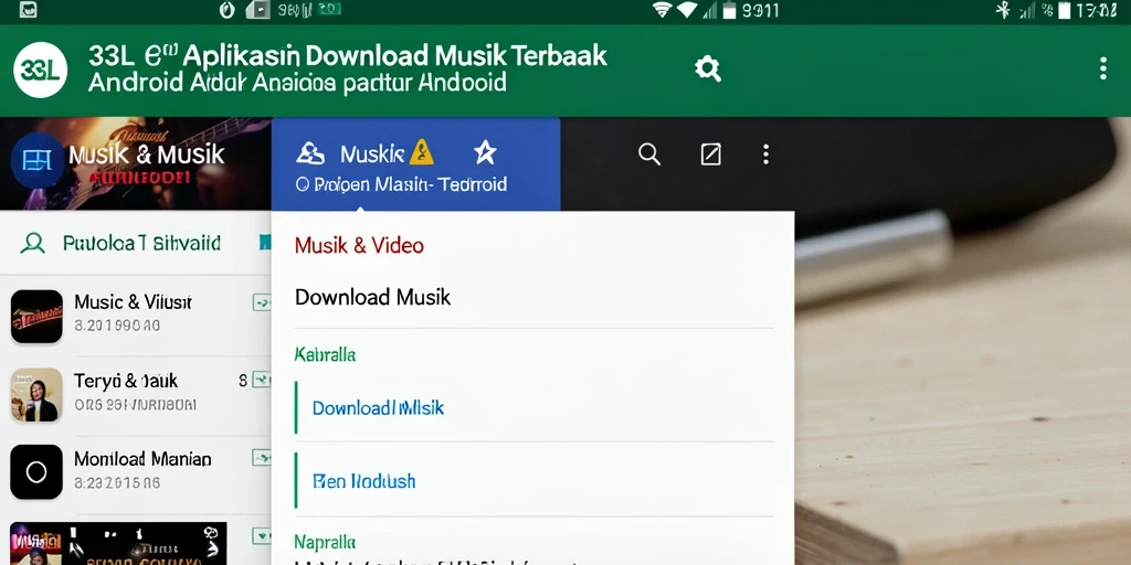 Tampilan antarmuka utama aplikasi Download Musik 33L yang mudah digunakan.