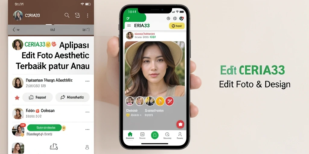 Screenshot CERIA33 menampilkan antarmuka editing foto yang menarik dan mudah digunakan.