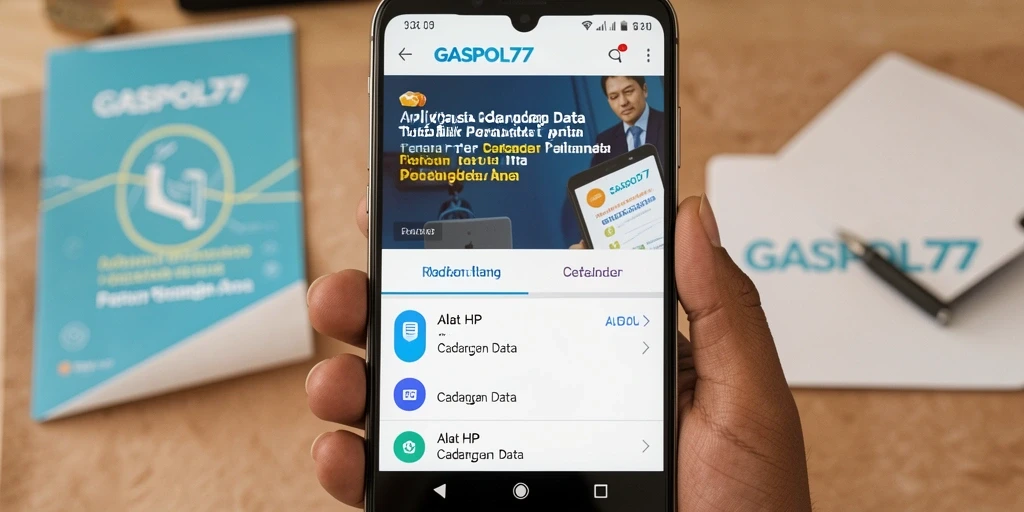 Tampilan antarmuka GASPOL77 untuk cadangan data yang mudah digunakan.