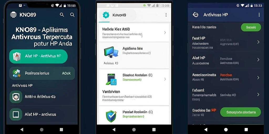 Antarmuka KNO89 yang intuitif dan fungsional untuk Antivirus HP.