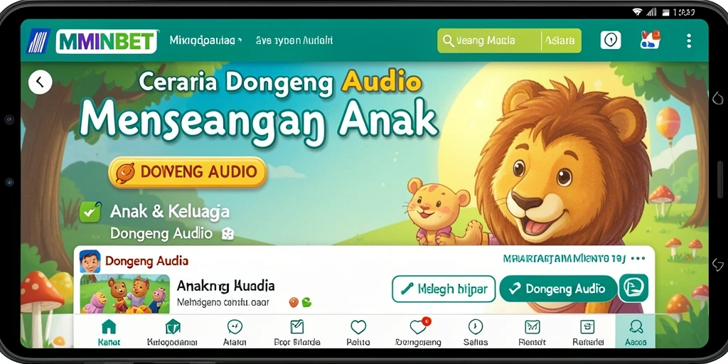Tampilan antarmuka MIMINBET yang ramah anak dengan pilihan cerita yang menarik.