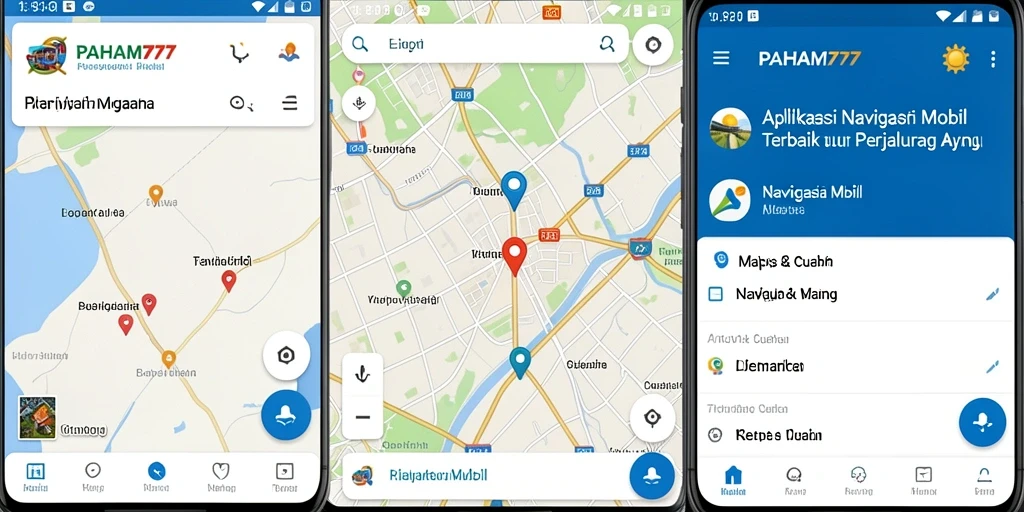 Antarmuka PAHAM777 yang menarik dan informatif untuk navigasi mobil.