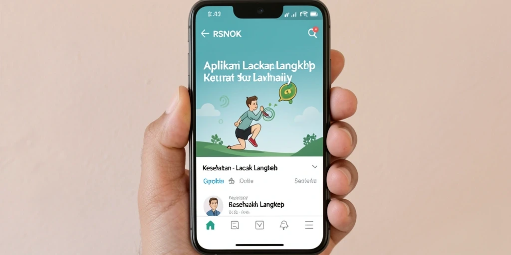 Screenshot utama RSNOK menampilkan fungsi Lacak Langkah yang user-friendly.