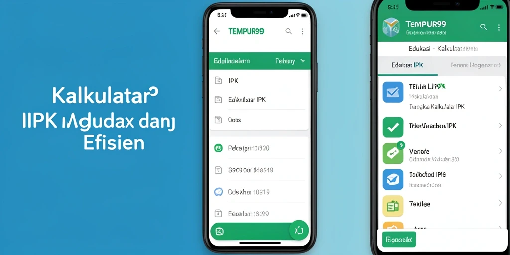 Antarmuka pengguna aplikas Kalkulator IPK TEMPUR99 yang sederhana dan informatif.