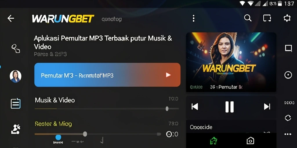 Screenshot antarmuka pengguna WARUNGBET sebagai Pemutar MP3